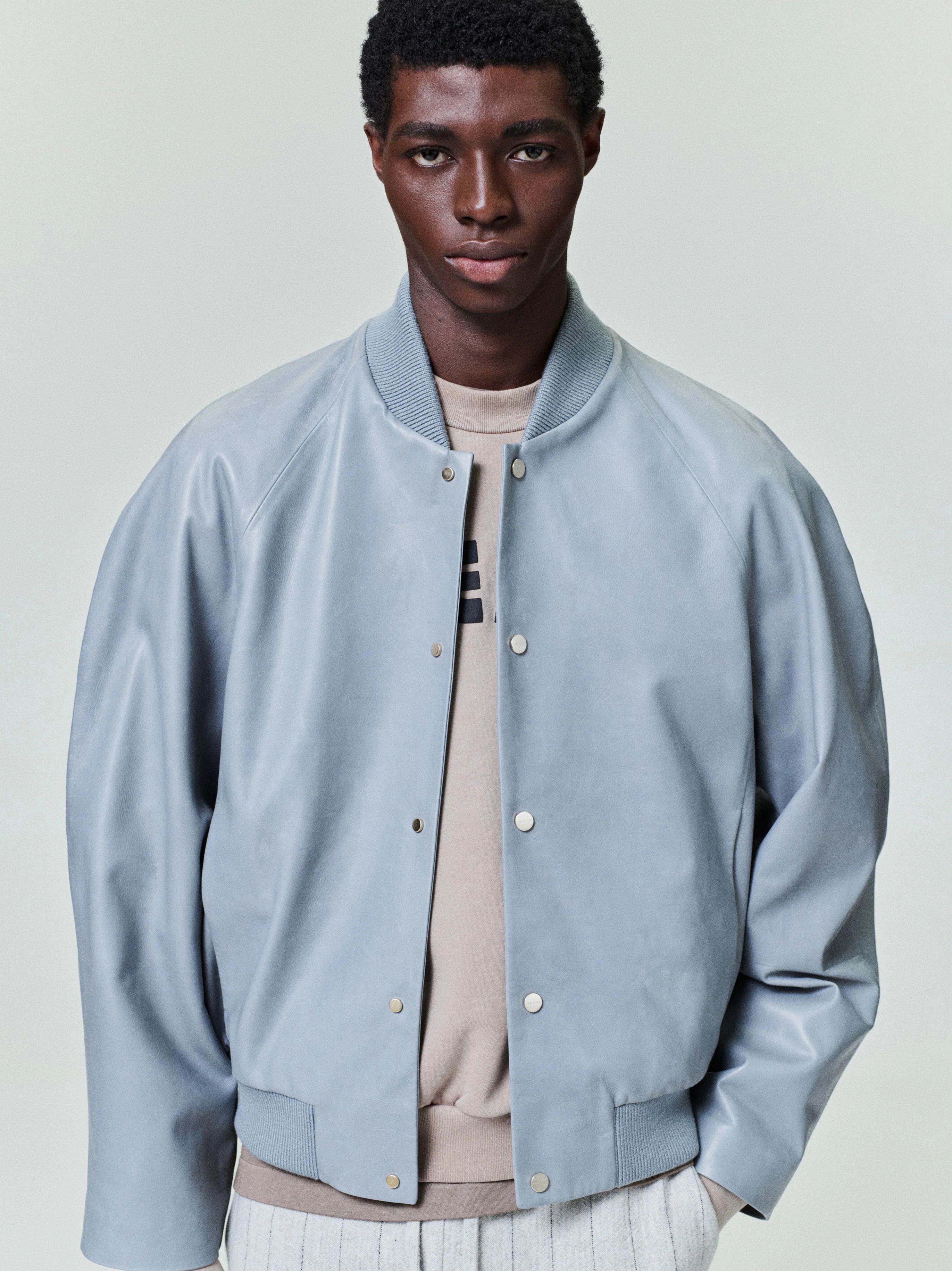 Leather 9 Raglan Bomber Jacket - Image 2