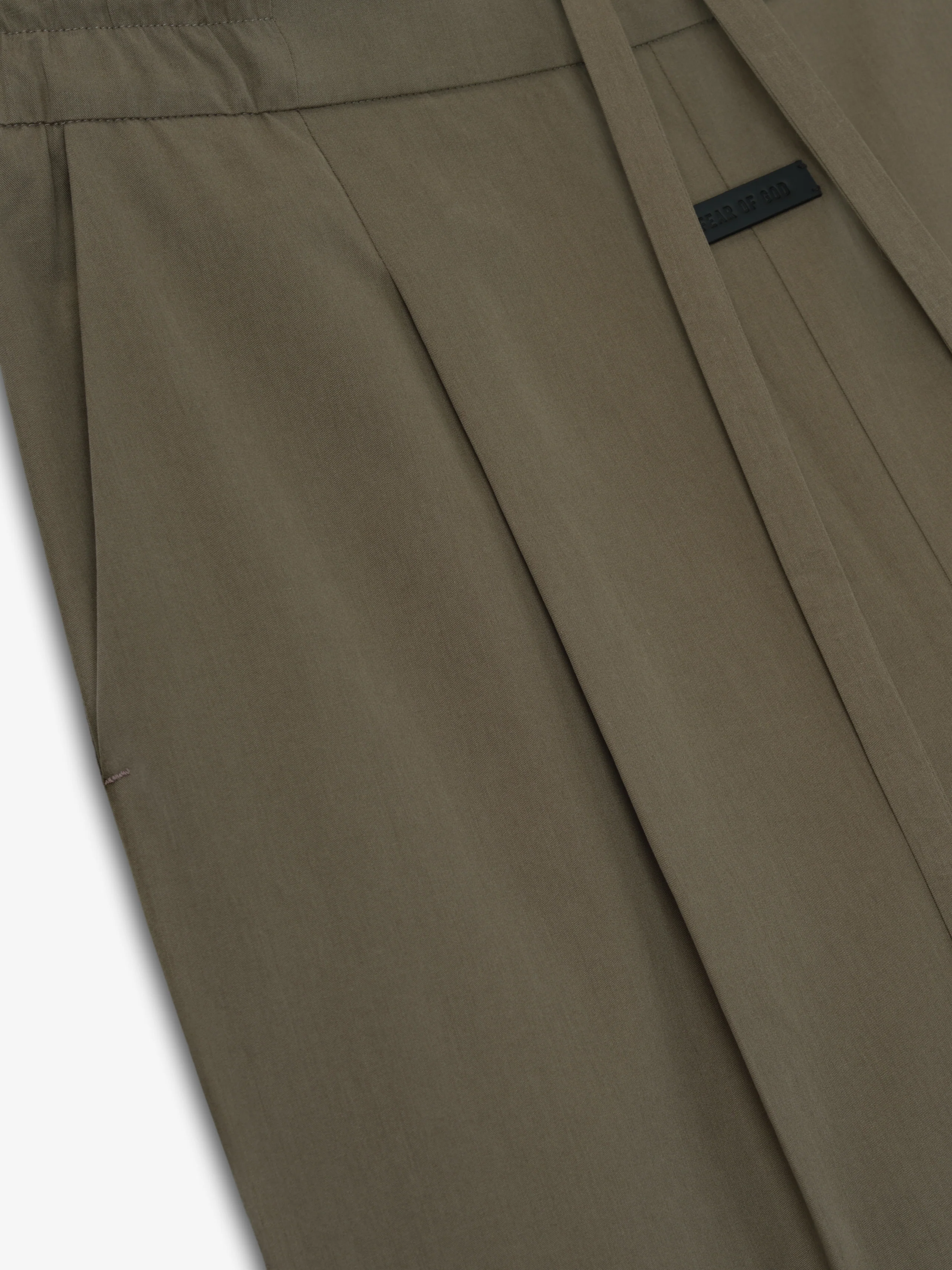 Cotton Tencel Drawstring Straight Pant - Image 3
