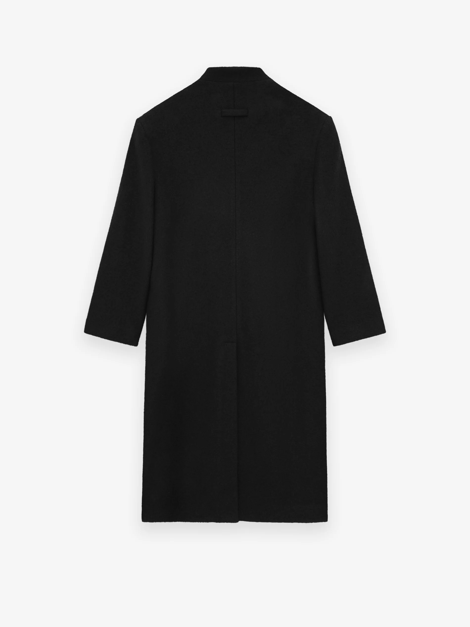 Boiled Wool Lapelless Relaxed Coat - Image 5
