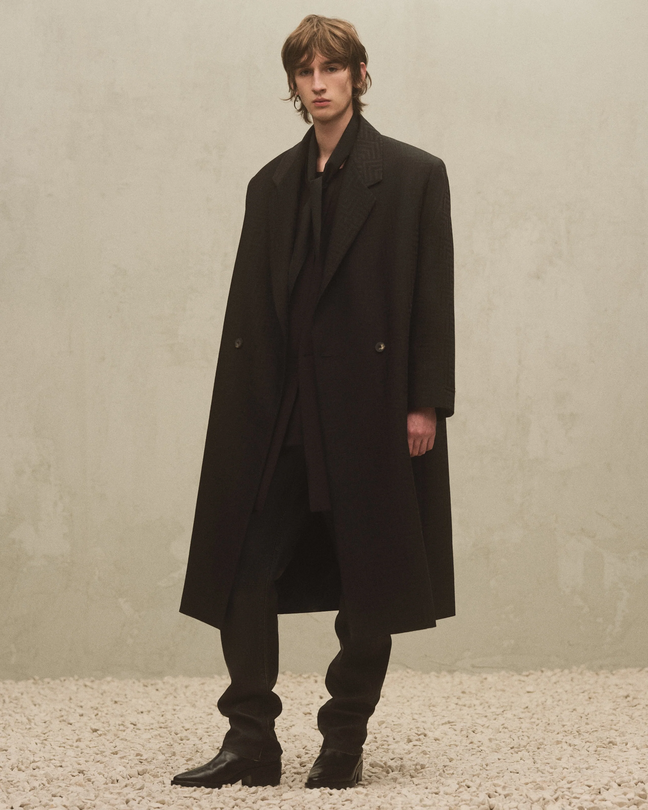 Wool Jacquard Classic Overcoat - Image 5