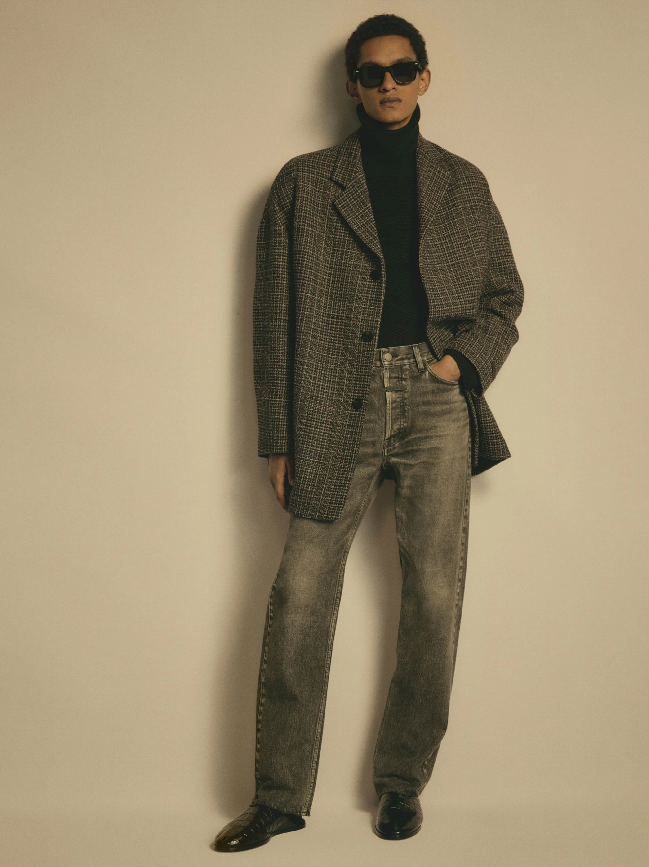 Wool Plaid Relaxed Blazer - Image 5