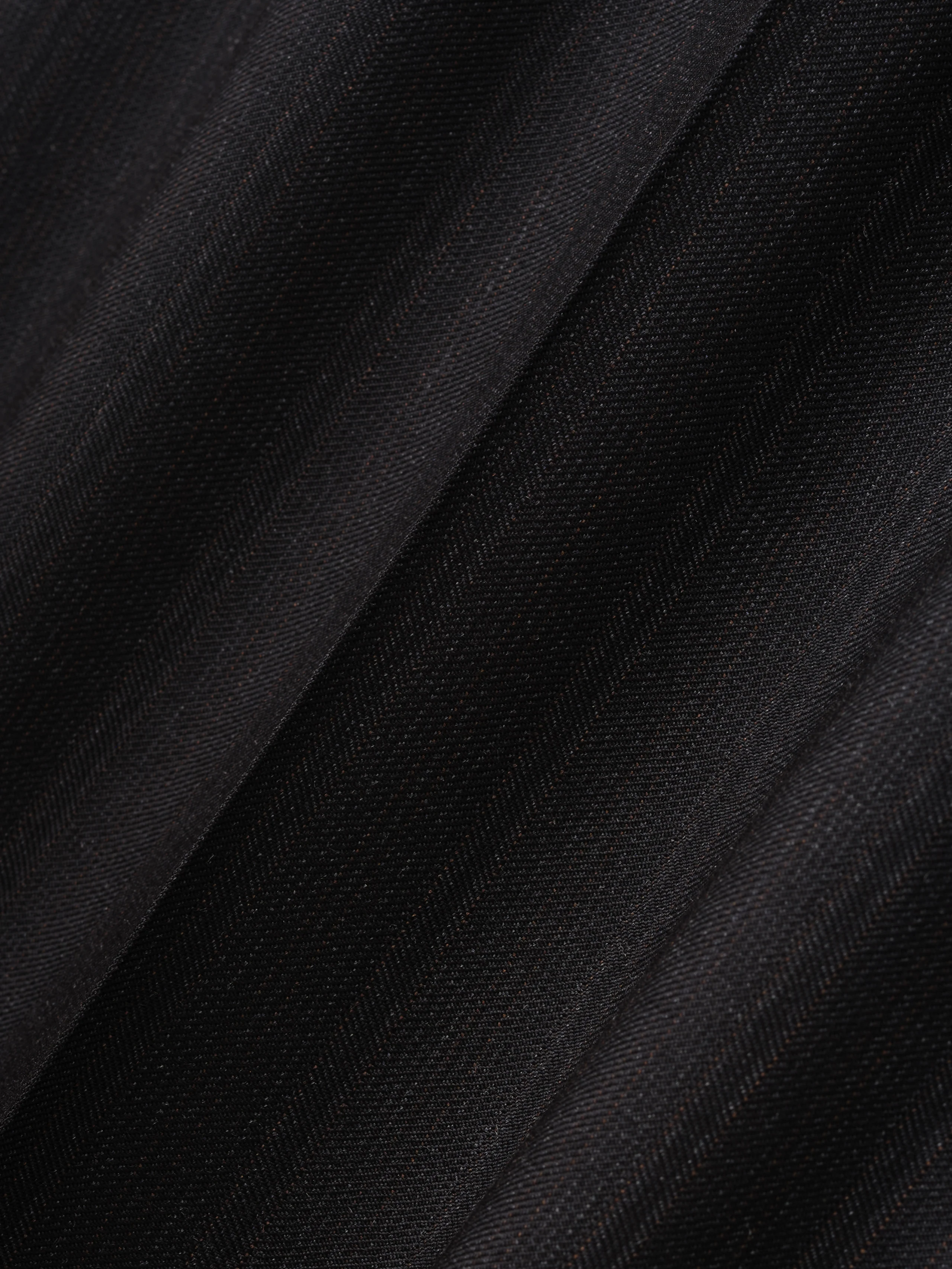 Black Striped Wool Wide Leg Drawstring Pants - Image 4
